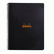 RHODIA Lot de 5 Meeting Book Classic noir A4+, 160p./80 feuilles microperforées 80 g/m² reliure intégrale, pré-imprimé - 3037921934098
