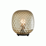 ROSSINI ILLUMINAZIONE Lampe De Table Noire Oban Avec Diffuseur En Verre Soufflé Bouche, Effet Balloton, Finition Bronze - Connexion E27 Groupe Rossin