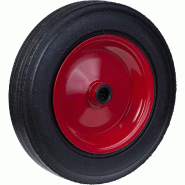 Roue de 350 mm avec caoutchouc noir sur centre en acier pressé Roue de 350 mm avec caoutchouc noir sur centre en acier pressé