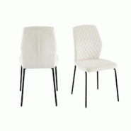SalesFever Chaise avec revêtement en velours lot de 2|Matelassage nid d'abeille au dos|Structure métallique à 4 pieds|L46,5xP56,5xH92cm|beige–noi SalesFever Chaise avec revêtement en velours lot de 2|Matelassage nid d'abeille au dos|Structure métallique à 4 pieds|L46,5xP56,5xH92cm|beige–noi