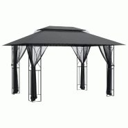 VidaXL Belvédère avec parois latérales anthracite 400x300x270 cm acier Modèle AbriAurore 206 - noir 360144