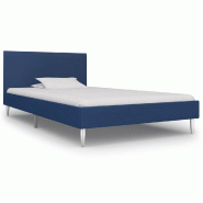VidaXL Cadre de lit sans matelas bleu tissu 90x200 cm Modèle Nervanel - 280951