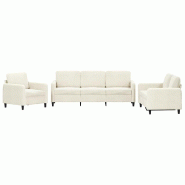 VidaXL Ensemble de canapés 3 pcs crème velours Modèle Nova Scandinave - 3201942