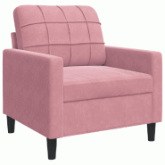 VidaXL Fauteuil Rose 60 cm Velours Modèle Vervelor - 4007607