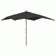 VidaXL Parasol de jardin avec mât en bois noir 300x300x273 cm Modèle Horizon Essence - 363197