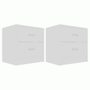 VidaXL Tables de chevet 2 pcs Blanc 40x30x40 cm Bois d'ingénierie – Modèle Altair - 801036