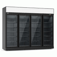 Armoire murale noire réfrigérée 4 portes vitrée professionnel négative - P7455.2445