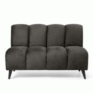 Banquette de restaurant professionnelle CHR Cocoon velours gris anthracite, 120 cm  France Mobilier CHR - gris 3760326528714
