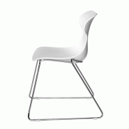 Chaise visiteurs avec piètement traineau Daryl - Blanc