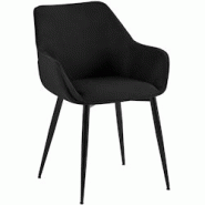 CLP Chaise de salle à manger Luena Noir /Tissu - noir textile 327421 CLP Chaise de salle à manger Luena Noir /Tissu - noir textile 327421
