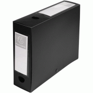 Exacompta Lot de 10 Boîte à archives polypro à pression, dos de 80, coloris noir - noir 59831E
