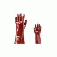 Gants pvc longue manchette pvc 35cm rouge taille 10