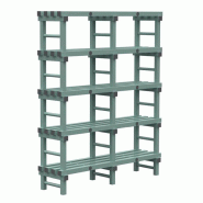 Gastro-Inox Étagère Euro avec 5 étagères en plastique 1600x400x1850mm - 7445908643622