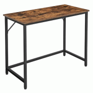 Helloshop26 - Bureau table poste de travail petite taille 100 x 50 x 75 cm pour bureau salon chambre assemblage simple métal style 12_0004687 - méta
