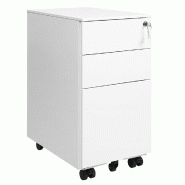 Helloshop26 - Caisson de bureau à roulettes avec 3 tiroirs et classeur suspendu 30 x 45 x 60 cm armoire de bureau verrouillable pour 12_0004807 - 300_0