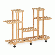 Helloshop26 - Étagère à plantes déplaçable en bambou naturel 6 emplacements salon 70 x 30 x 90 cm avec roulettes décoratif 13_0012163 - Bambou 3 Helloshop26 - Étagère à plantes déplaçable en bambou naturel 6 emplacements salon 70 x 30 x 90 cm avec roulettes décoratif 13_0012163 - Bambou 3