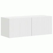 Helloshop26 - Lot de 2 meubles TV muraux modernes design minimaliste 60 x 31 x 29.5 cm en bois d'ingénierie blanc brillant 02_0054878 - blanc Bois ma