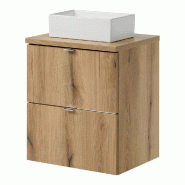 Helloshop26 - Meuble sous lavabo salle de bain rangement design 50 x 71 x 40 cm effet chêne 03_0009992 - 3000224979851