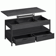 Helloshop26 - Table basse salon avec plateau 50 x 100 cm relevable tiroirs de rangement avec rangement ouvert et compartiment caché 12_0007479 - 3000