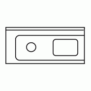 KBS Table d'arrivée 1 cuve, montage à gauche avec trou de chute, rebord 1200x700x850 mm - inox 20390012