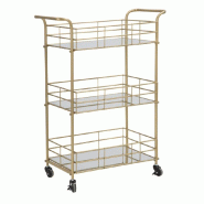 Mauro Ferretti Chariot Glam Ret. En Métal Doré Avec 3 Étagères Miroir, 60 X 30,5 X 80 Cm - Accessoire De Mobilier Design - doré métal 1420650000 Mauro Ferretti Chariot Glam Ret. En Métal Doré Avec 3 Étagères Miroir, 60 X 30,5 X 80 Cm - Accessoire De Mobilier Design - doré métal 1420650000