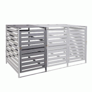 Mendler XL Habillage de poubelle pour 1/2 personnes Extension HWC-H62, Box pour poubelles, 114x67x97cm bois massif ~ gris clair - gris Bois massif 737