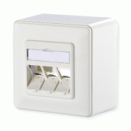 METZ CONNECT Modul boîtier de raccordement montage en saillie , 3 ports non équipé blanc pur