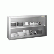 Placard mural inox 1000x400 mm - Hauteur 650 mm ouvert PREMIUM - GOLDINOX - gris inox 3701770820597