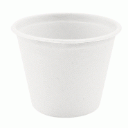 Pot à soupe en bagasse blanche 425cc Ø10,5x8,3cm - par 600