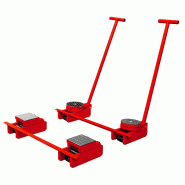 Set de rouleaux de transport 60 tonnes - 4 plateaux avec 2 barres de direction MW Tools TRSA60