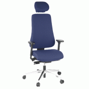 Siège de bureau  / Siège de direction PRO-TEC 400, tissu bleu marine, alu poli hjh OFFICE - bleu polyester 608410