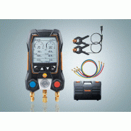 Testo 550s avec flexibles - Manifold électronique intelligent avec sondes de température filaire à pince et jeu de trois flexibles - Mise en service et maintenance frigorifique