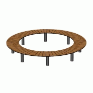 Banc public en bois circulaire buton industries ba 30 sc Banc public en bois circulaire buton industries ba 30 sc