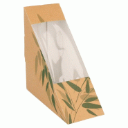 Boîte 1 sandwich triangulaire à fenêtre Feel Green 12,4x12,4x5,5cm - par 100