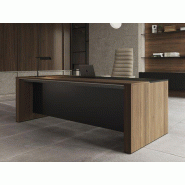 Bureau de direction avec surface en éco-cuir et bois Bureau de direction avec surface en éco-cuir et bois