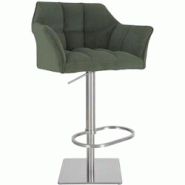 CLP Tabouret de bar Damaso Cord Vert/Acier inoxydable - vert textile 326330 CLP Tabouret de bar Damaso Cord Vert/Acier inoxydable - vert textile 326330