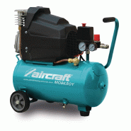 Compresseur mobile à huile cuve 24 L 1,8 kW / 2,45 Ch 265 L/min 10 bars 230V Aircraft MOBILBOY 261/24T E