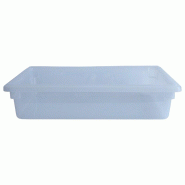 DBMARK 18266PP-190/6 - (Lot de 6) Boîte de rangement 33,1 litres (46 x 66 x 15 cm) - Polypropylène translucide - (Couvercle non inclus) - blanc plas