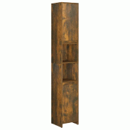 Helloshop26 - Armoire de salle de bain élégante avec 6 compartiments 30 x 30 x 183 cm en bois d'ingénierie chêne fumé 02_0048138 - Bois massif 30