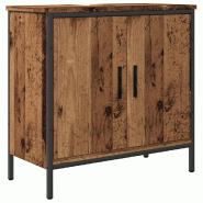 Helloshop26 - Armoire lavabo design peu encombrant salle de bain 60 x 30 x 60 cm en bois d'ingénierie vieux bois 02_0051178 - Bois massif 30002367778