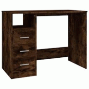 Helloshop26 - Bureau table poste de travail meuble d'ordinateur informatique étude avec tiroirs chêne fumé 102 x 50 x 76 cm bois 02_0023466 - 30002 Helloshop26 - Bureau table poste de travail meuble d'ordinateur informatique étude avec tiroirs chêne fumé 102 x 50 x 76 cm bois 02_0023466 - 30002