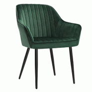 Helloshop26 - Chaise de salle à manger fauteuil siège rembourrée avec accoudoirs largeur d'assise 49 cm pieds en métal revêtement en 12_0004906 - Helloshop26 - Chaise de salle à manger fauteuil siège rembourrée avec accoudoirs largeur d'assise 49 cm pieds en métal revêtement en 12_0004906 -