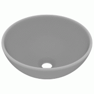 Helloshop26 - Lavabo vasque rond de luxe de salle bain diamètre 32,5 cm céramique gris clair mat 02_0002713 - 3000102121532