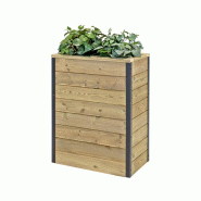 HORTALIA Jardinière en bois avec réserve d’eau Nidum 60 x 34 x 80 cm – Intérieur et extérieur - marron Bois massif N638AL