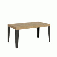 Itamoby Table Extensible 90X160/420 Cm Chêne Flammé Nature Structure Anthracite - marron VE160TAFLM420-QN-AN