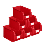 Lot de 15 bacs à bec plastique 12.5l rouge_0