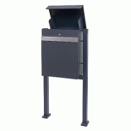 Mendler Boîte à paquets avec pied HWC-K41, boîte à paquets Poste à paquets Boîte à lettres sur pied, métal ~ zingué anthracite-acier inoxydab