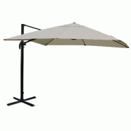 Mendler Parasol de signalisation pour la gastronomie HWC-A96, 3,5x3,5m (Ø4,95m) polyester alu/acier 25kg ~ gris crème sans support, pivotant - beige