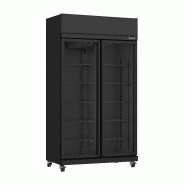Réfrigérateur 2 portes en verre noir irm-770 bl l1100 7455.3150 COMBISTEEL