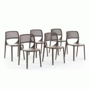 RATTATAN Set de 6 chaises en résine renforcée de fibre de verre, design classique, empilables pour extérieur, jardin, bar, restaurant, cuisine – RATTATAN Set de 6 chaises en résine renforcée de fibre de verre, design classique, empilables pour extérieur, jardin, bar, restaurant, cuisine –